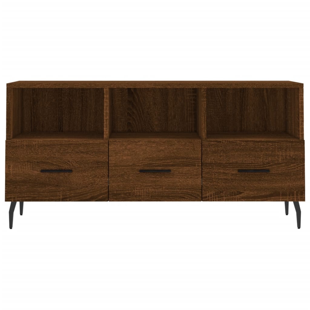 Tv-meubel 102x36x50 cm bewerkt hout bruineikenkleurig