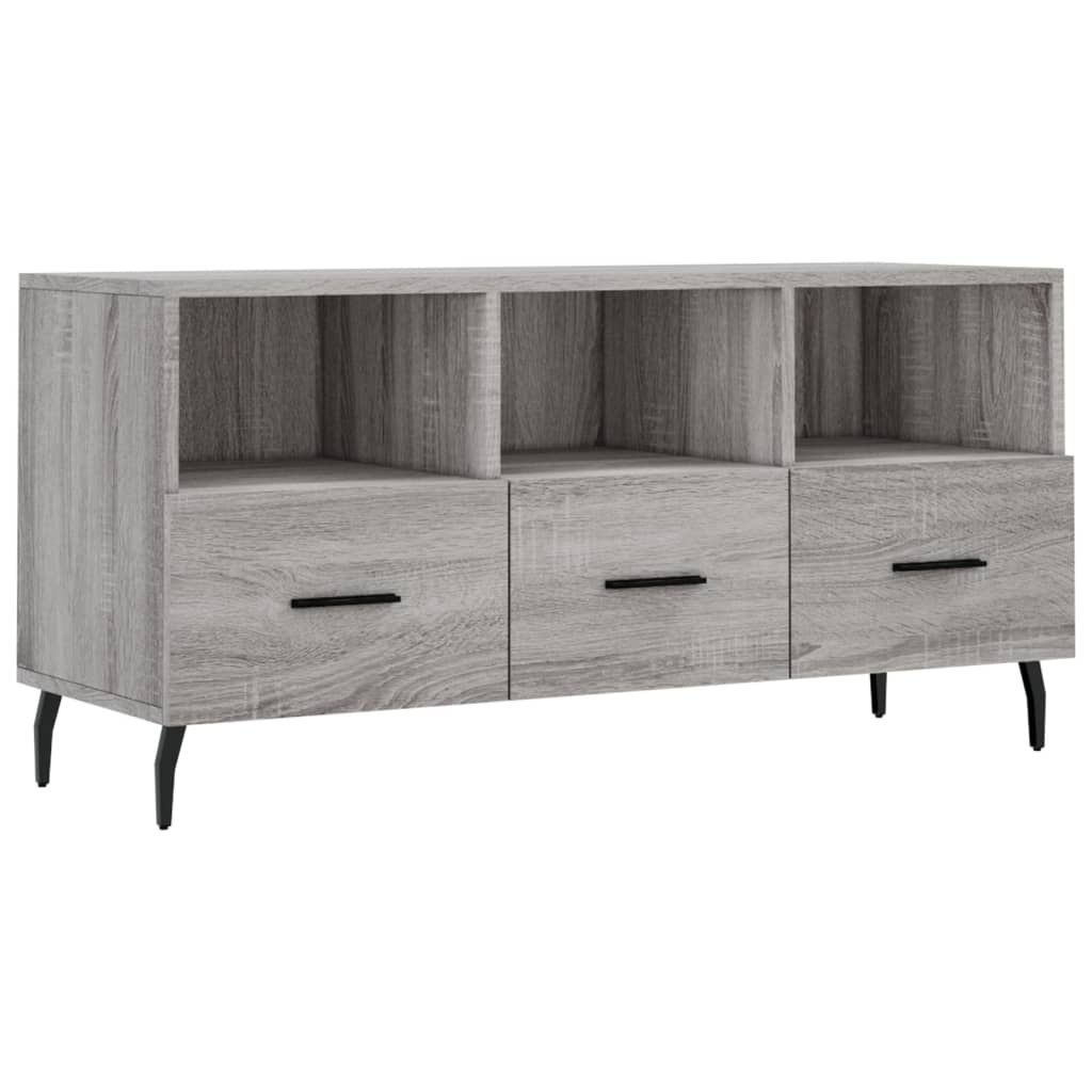Tv-meubel 102x36x50 cm bewerkt hout grijs sonoma eikenkleurig