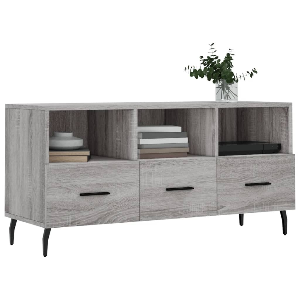 Tv-meubel 102x36x50 cm bewerkt hout grijs sonoma eikenkleurig