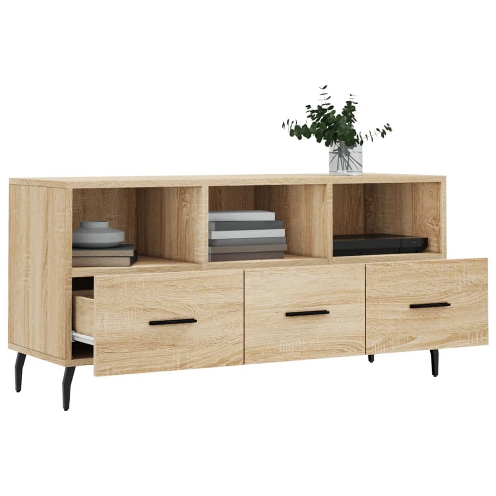 Tv-meubel 102x36x50 cm bewerkt hout sonoma eikenkleurig