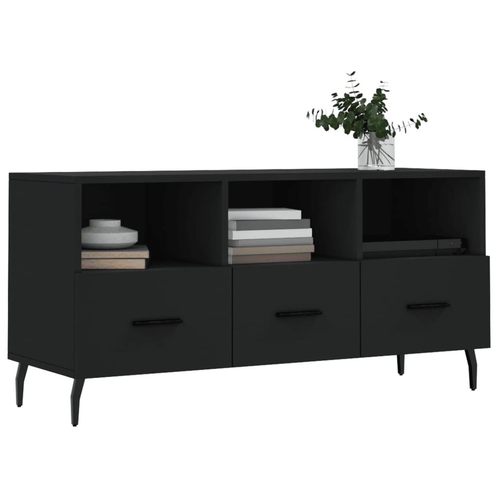 Tv-meubel 102x36x50 cm bewerkt hout zwart