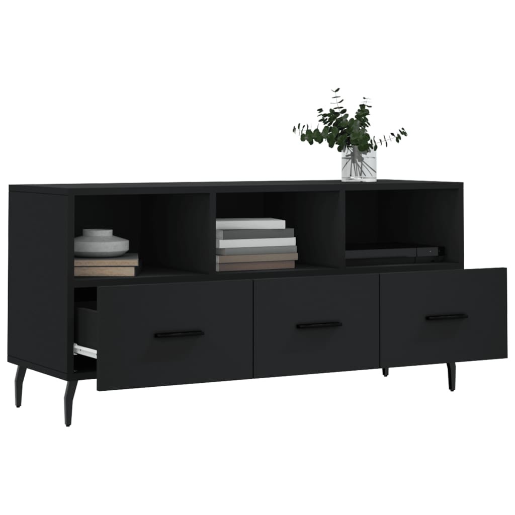 Tv-meubel 102x36x50 cm bewerkt hout zwart