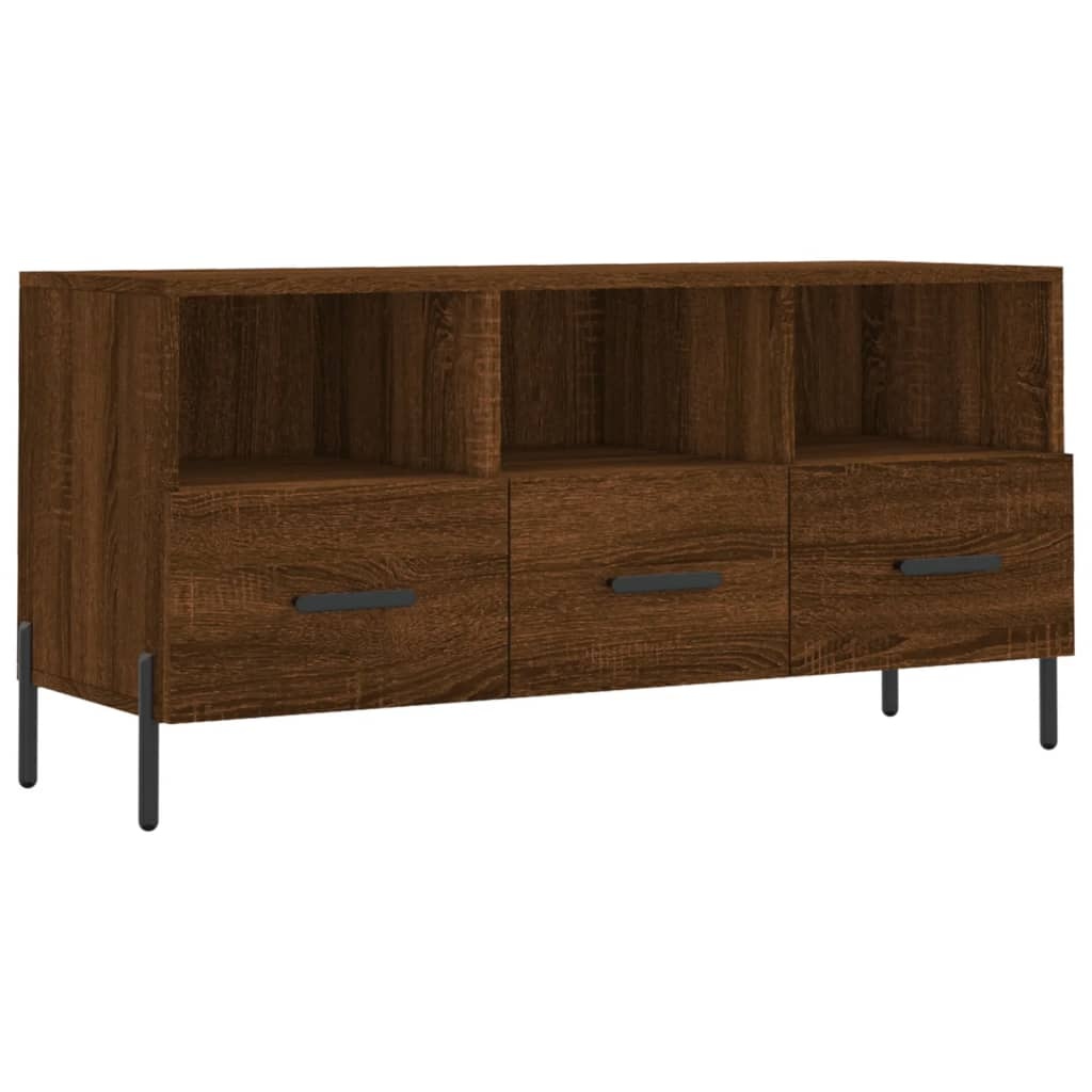 Tv-meubel 102x36x50 cm bewerkt hout bruineikenkleurig