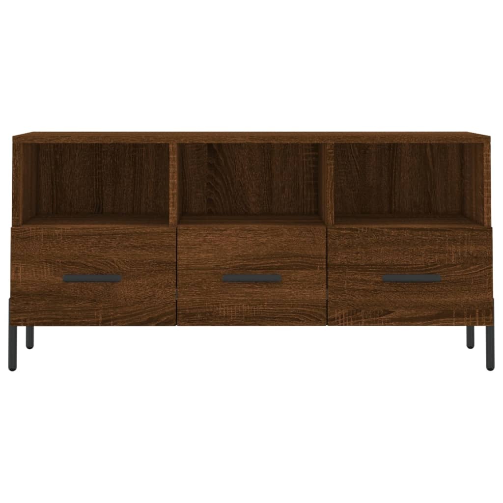 Tv-meubel 102x36x50 cm bewerkt hout bruineikenkleurig