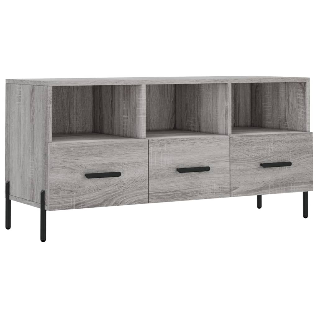 Tv-meubel 102x36x50 cm bewerkt hout grijs sonoma eikenkleurig