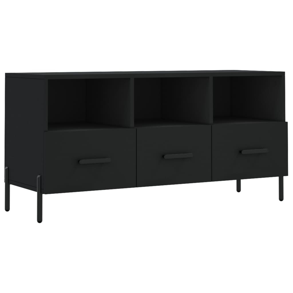 Tv-meubel 102x36x50 cm bewerkt hout zwart