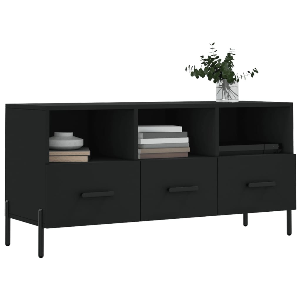 Tv-meubel 102x36x50 cm bewerkt hout zwart