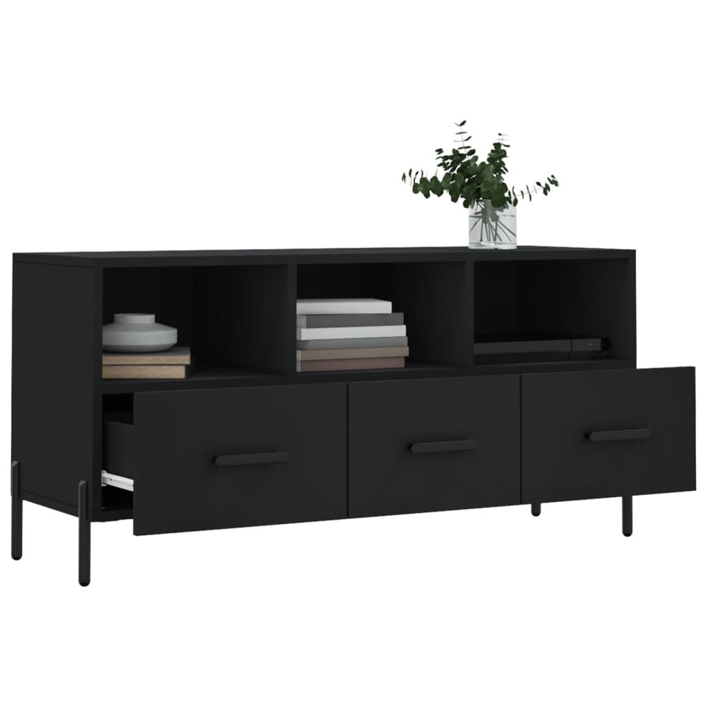 Tv-meubel 102x36x50 cm bewerkt hout zwart