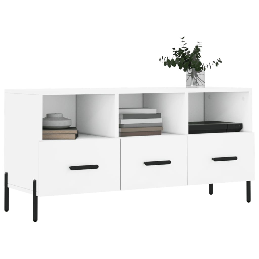 Tv-meubel 102x36x50 cm bewerkt hout wit