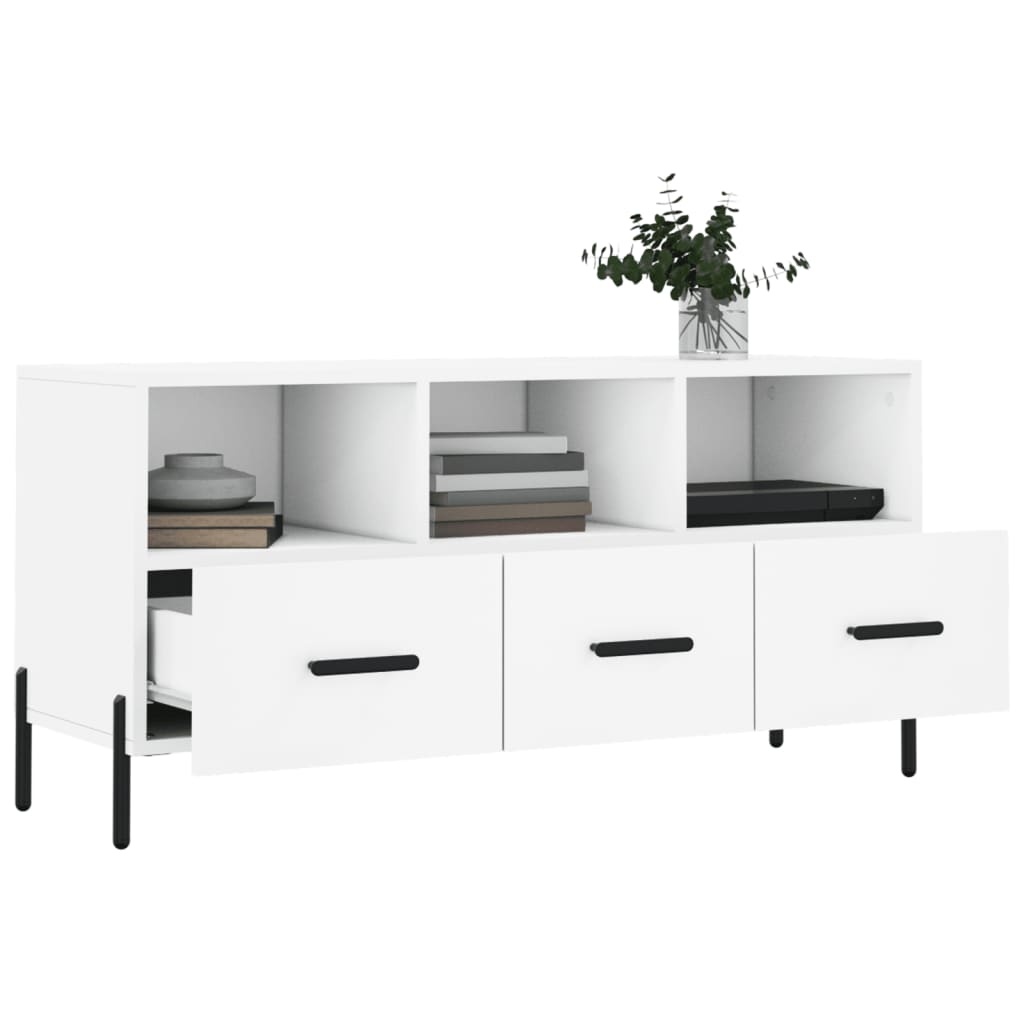 Tv-meubel 102x36x50 cm bewerkt hout wit