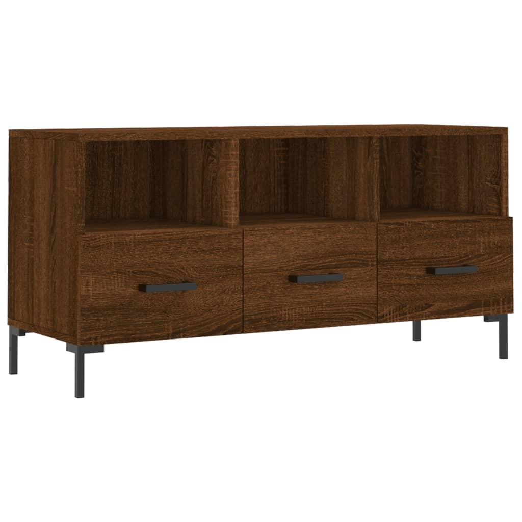 Tv-meubel 102x36x50 cm bewerkt hout bruineikenkleurig