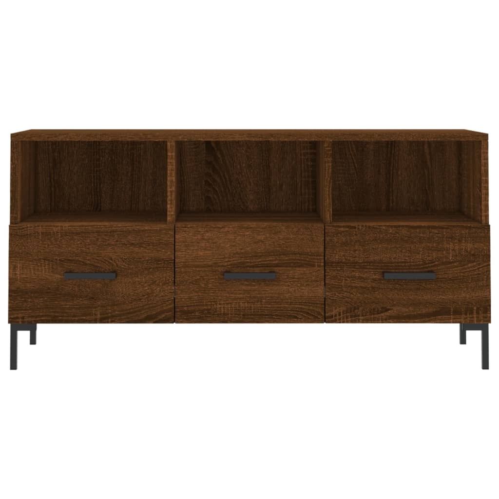 Tv-meubel 102x36x50 cm bewerkt hout bruineikenkleurig