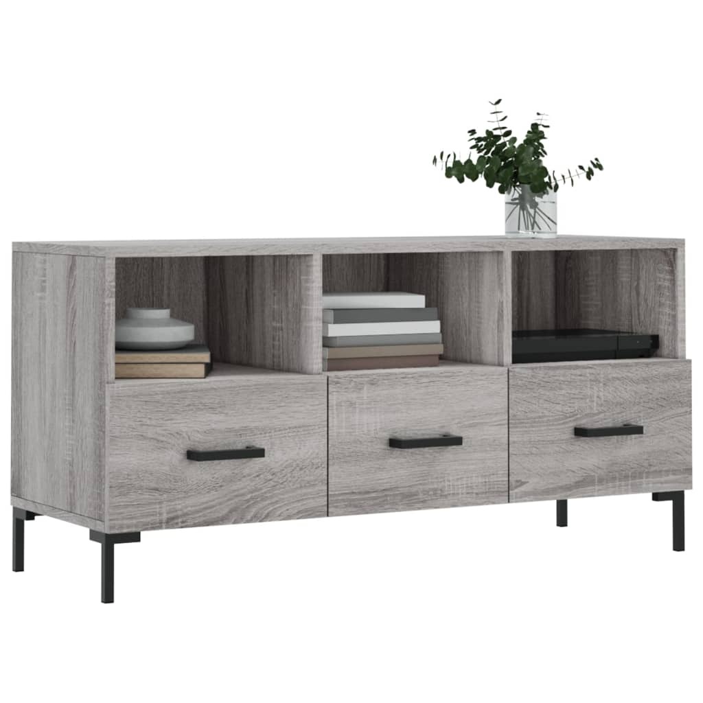 Tv-meubel 102x36x50 cm bewerkt hout grijs sonoma eikenkleurig