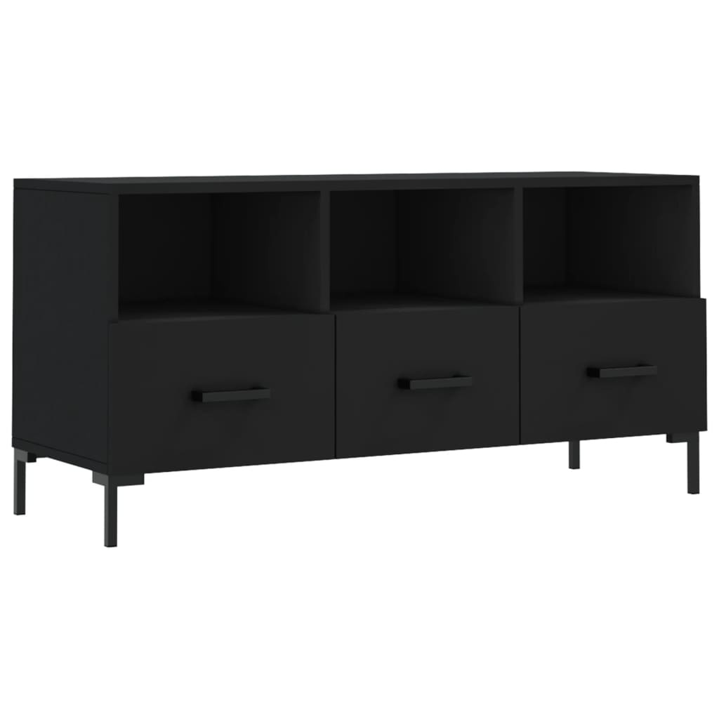 Tv-meubel 102x36x50 cm bewerkt hout zwart