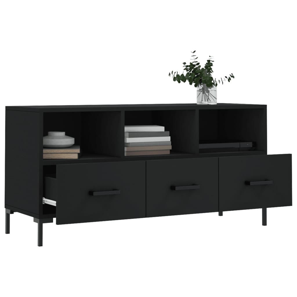 Tv-meubel 102x36x50 cm bewerkt hout zwart
