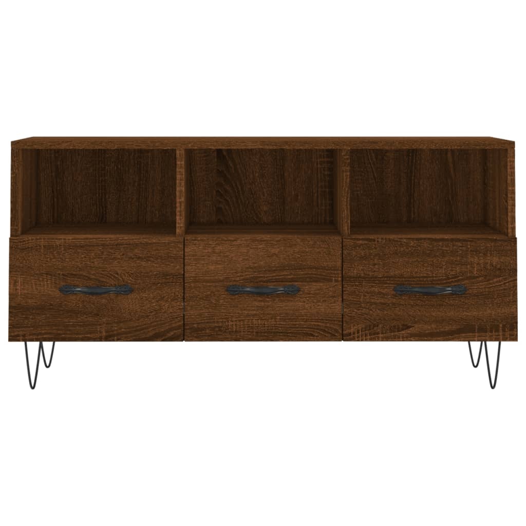 Tv-meubel 102x36x50 cm bewerkt hout bruineikenkleurig