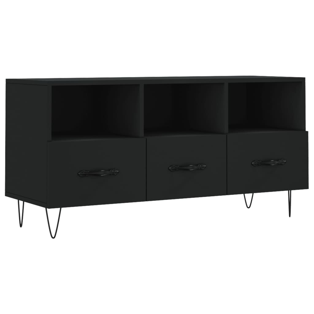 Tv-meubel 102x36x50 cm bewerkt hout zwart