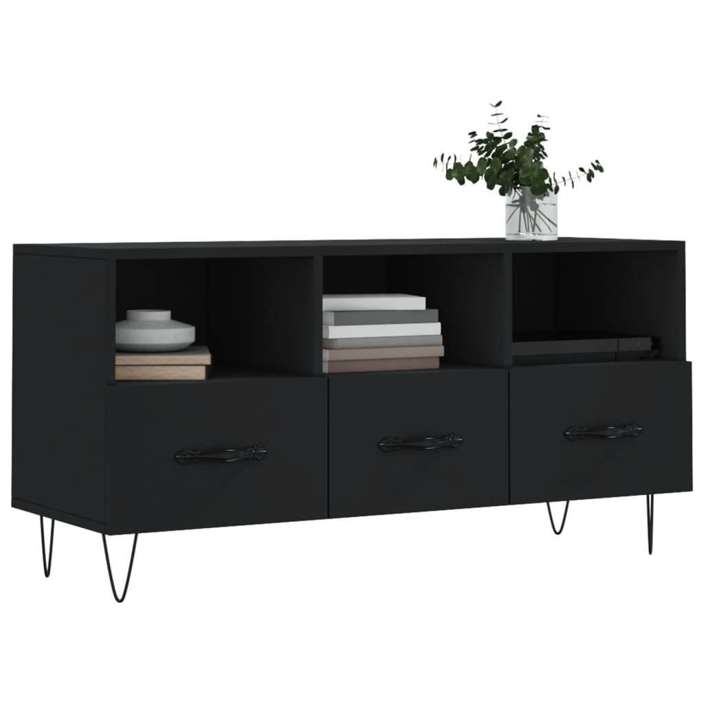Tv-meubel 102x36x50 cm bewerkt hout zwart