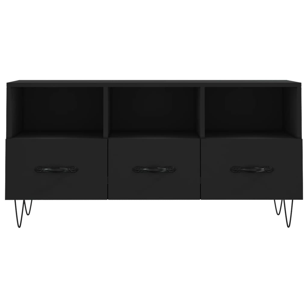 Tv-meubel 102x36x50 cm bewerkt hout zwart