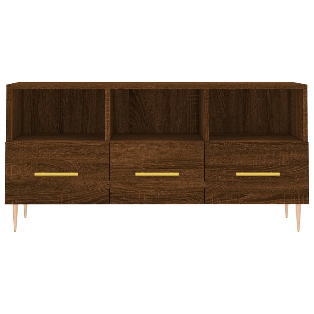 Tv-meubel 102x36x50 cm bewerkt hout bruineikenkleurig