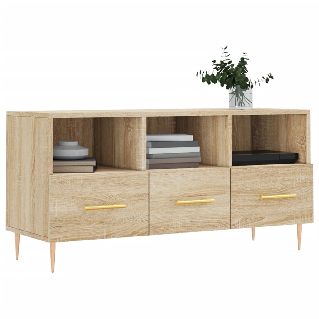 Tv-meubel 102x36x50 cm bewerkt hout sonoma eikenkleurig