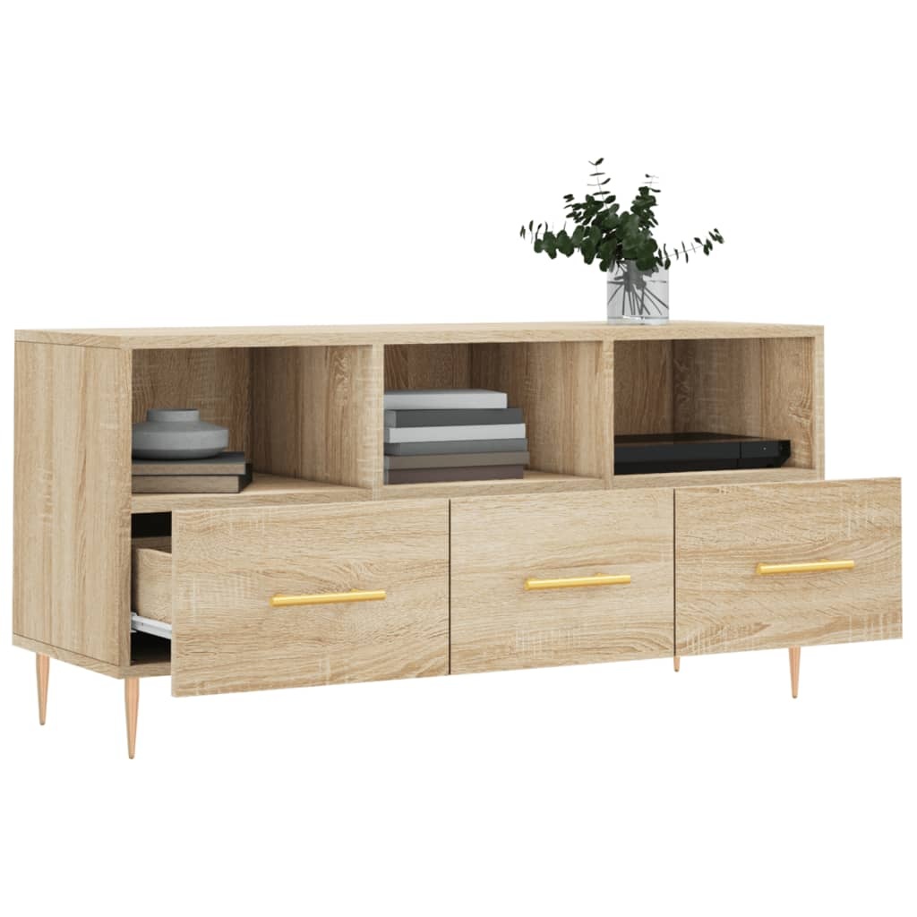 Tv-meubel 102x36x50 cm bewerkt hout sonoma eikenkleurig