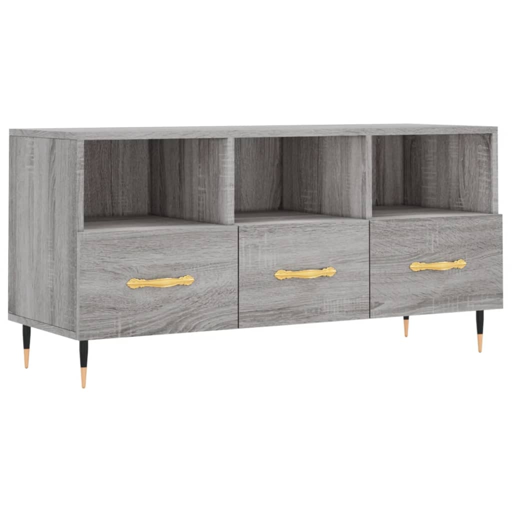 Tv-meubel 102x36x50 cm bewerkt hout grijs sonoma eikenkleurig