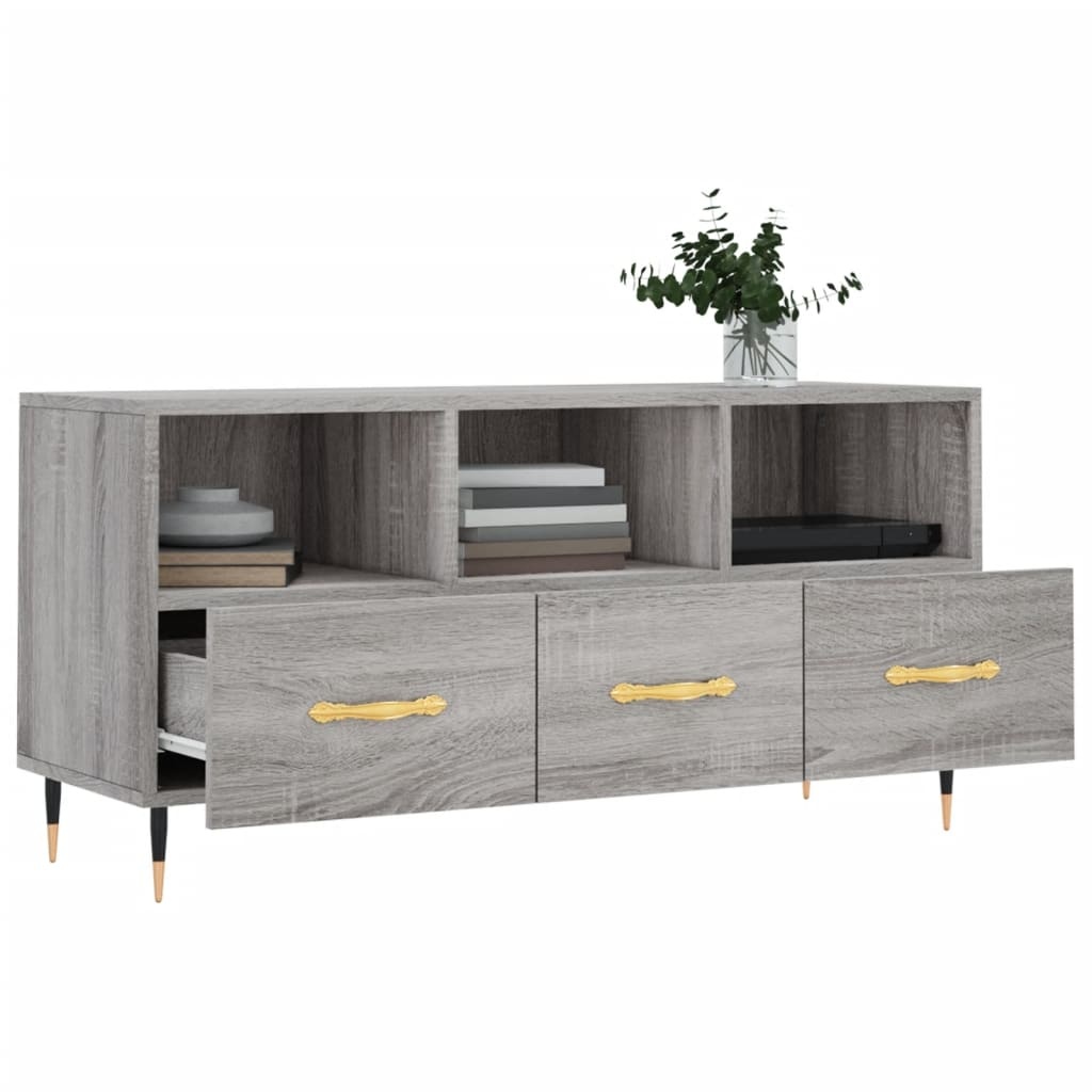 Tv-meubel 102x36x50 cm bewerkt hout grijs sonoma eikenkleurig