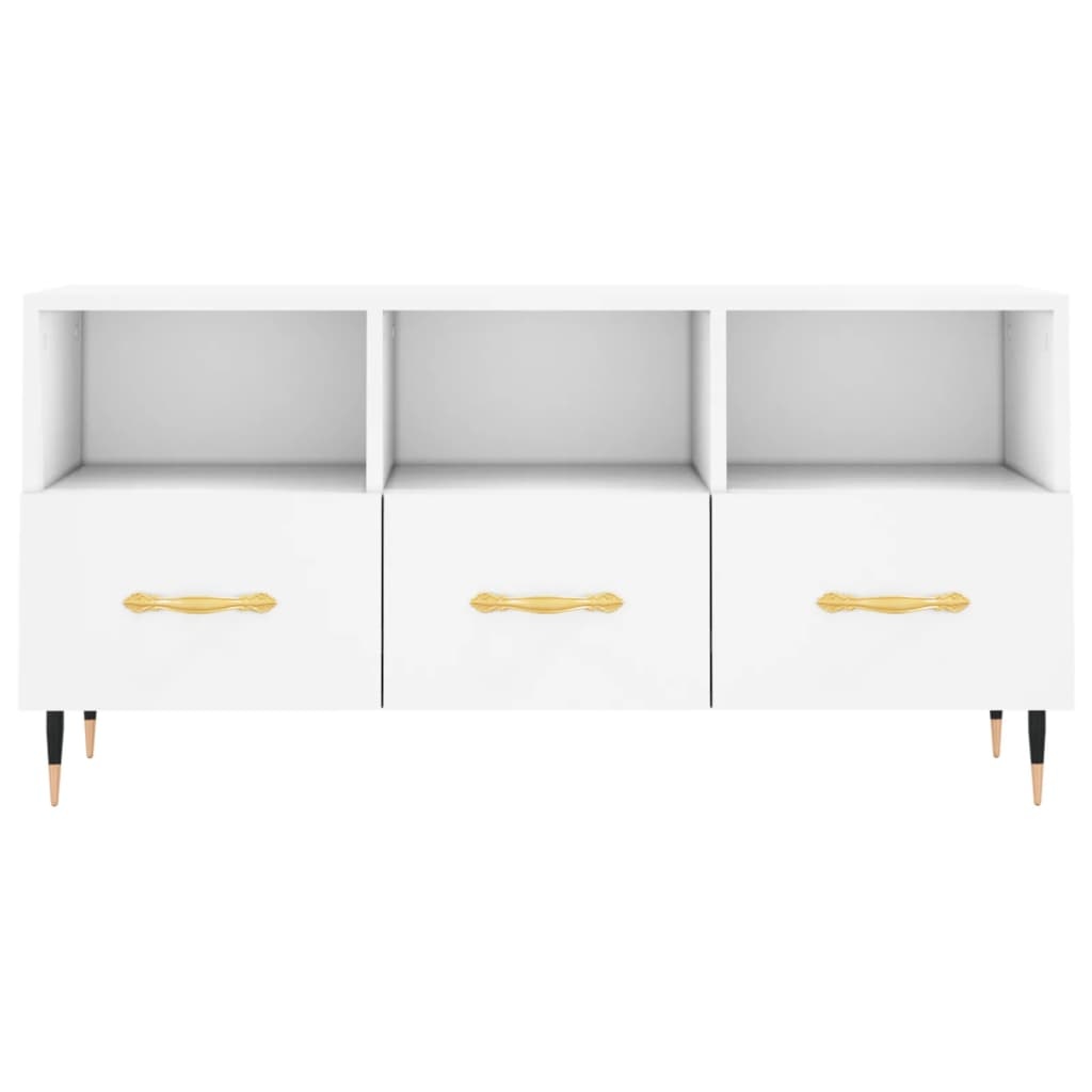 Tv-meubel 102x36x50 cm bewerkt hout wit