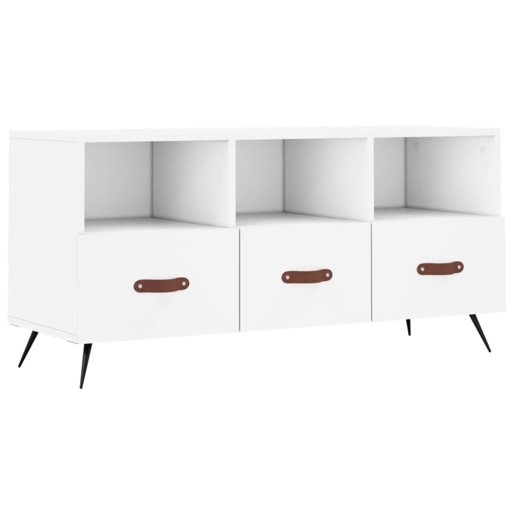 Tv-meubel 102x36x50 cm bewerkt hout wit