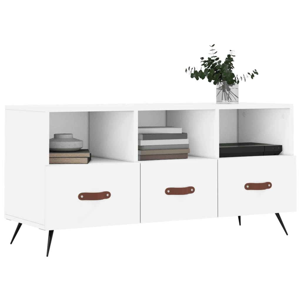 Tv-meubel 102x36x50 cm bewerkt hout wit