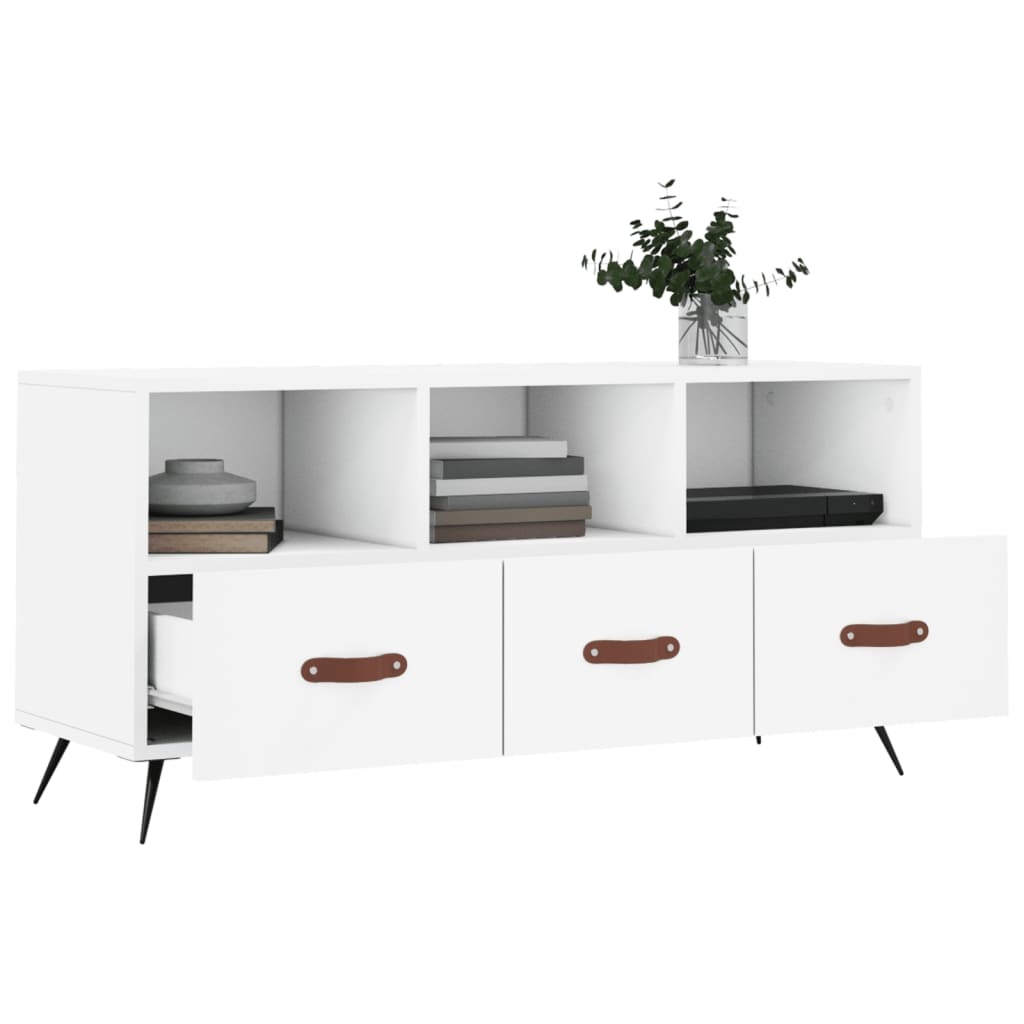 Tv-meubel 102x36x50 cm bewerkt hout wit