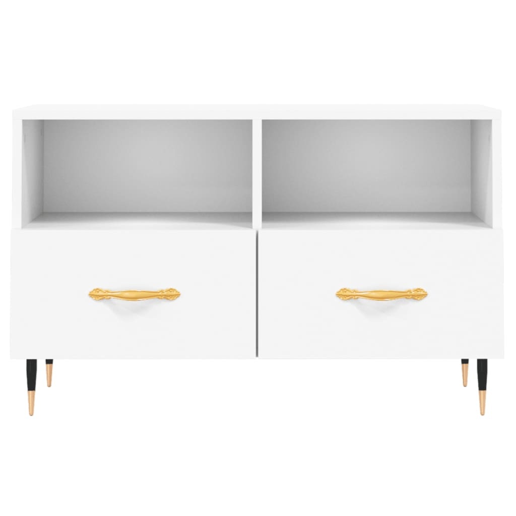 Tv-meubel 80x36x50 cm bewerkt hout wit