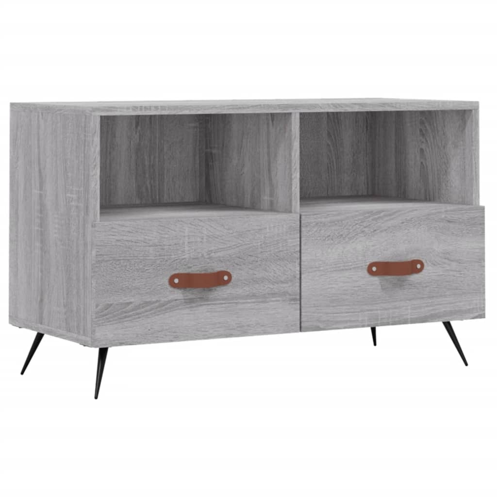Tv-meubel 80x36x50 cm bewerkt hout grijs sonoma eikenkleurig
