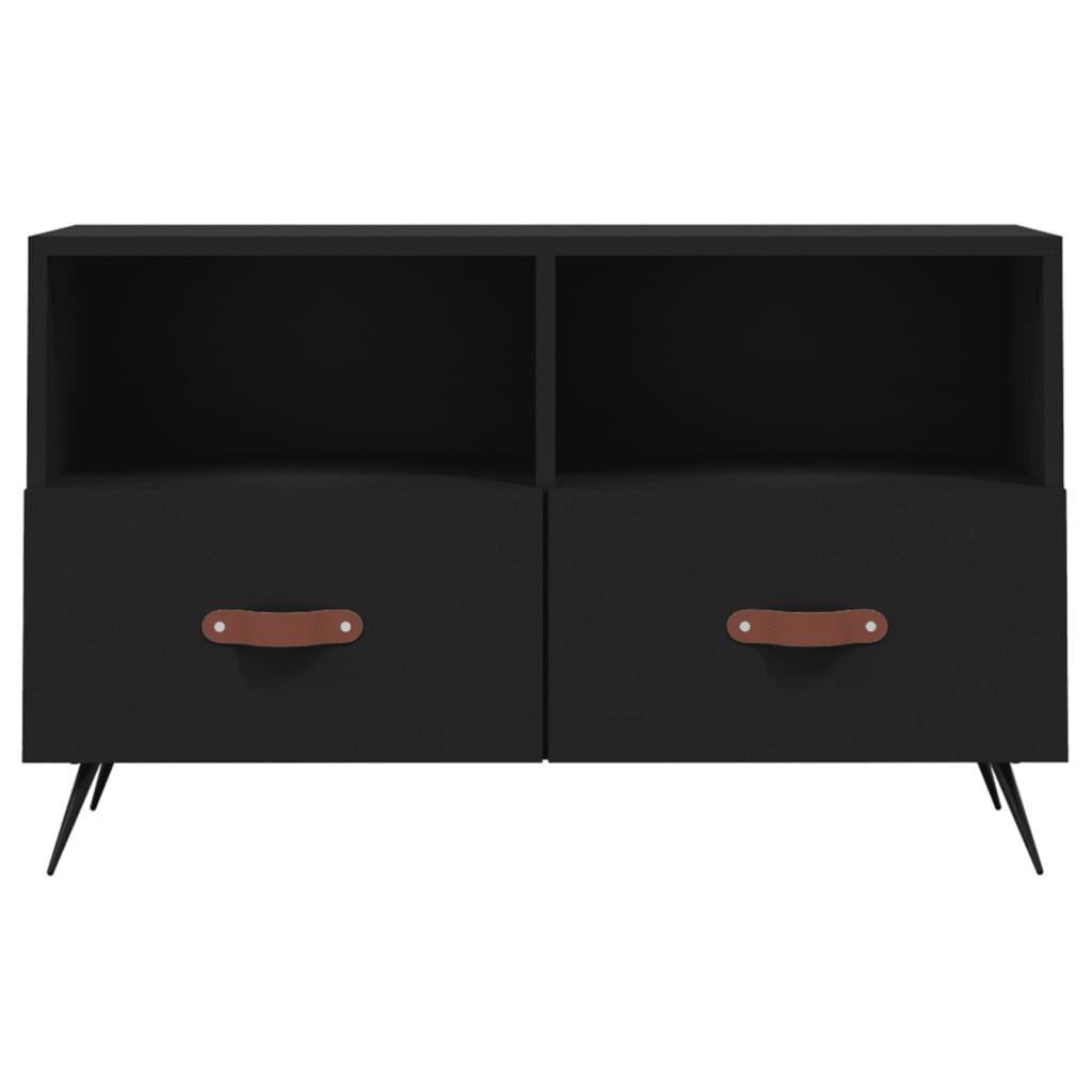 Tv-meubel 80x36x50 cm bewerkt hout zwart