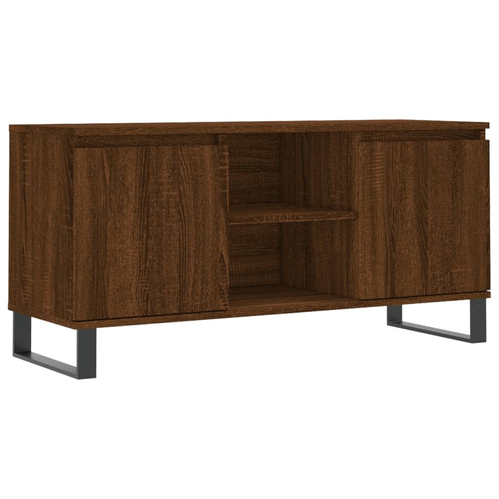 Tv-meubel 104x35x50 cm bewerkt hout bruineikenkleurig