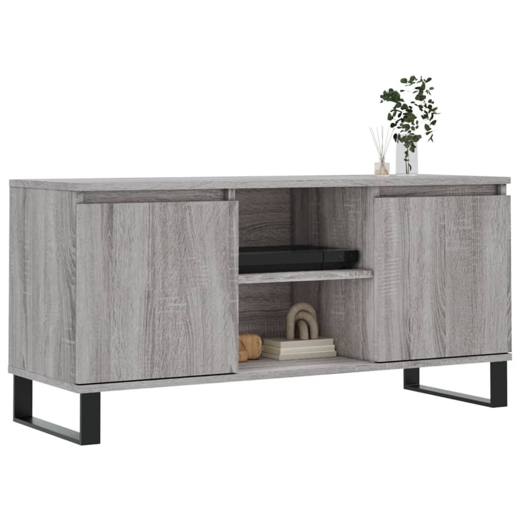 Tv-meubel 104x35x50 cm bewerkt hout grijs sonoma eikenkleurig