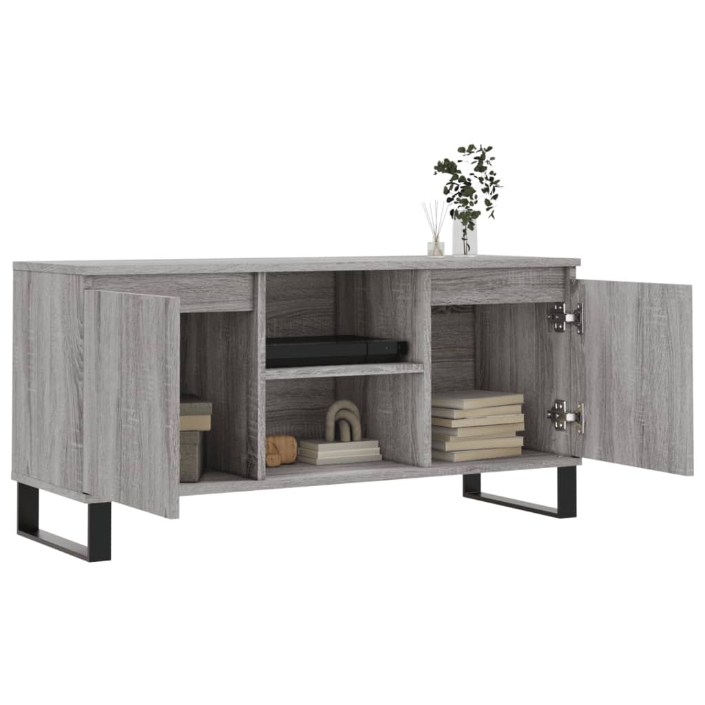 Tv-meubel 104x35x50 cm bewerkt hout grijs sonoma eikenkleurig