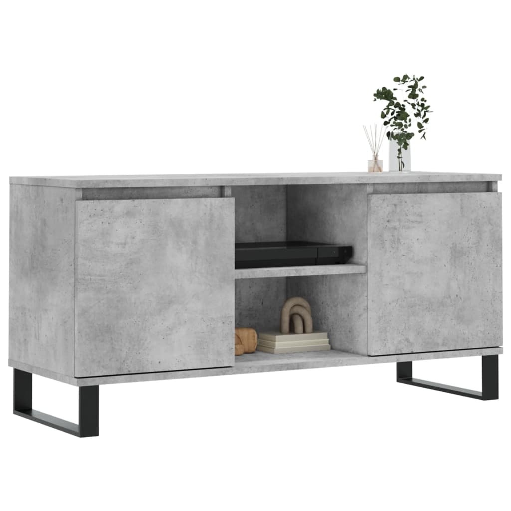 Tv-meubel 104x35x50 cm bewerkt hout betongrijs