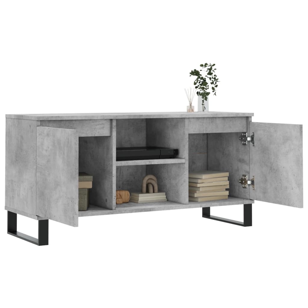 Tv-meubel 104x35x50 cm bewerkt hout betongrijs