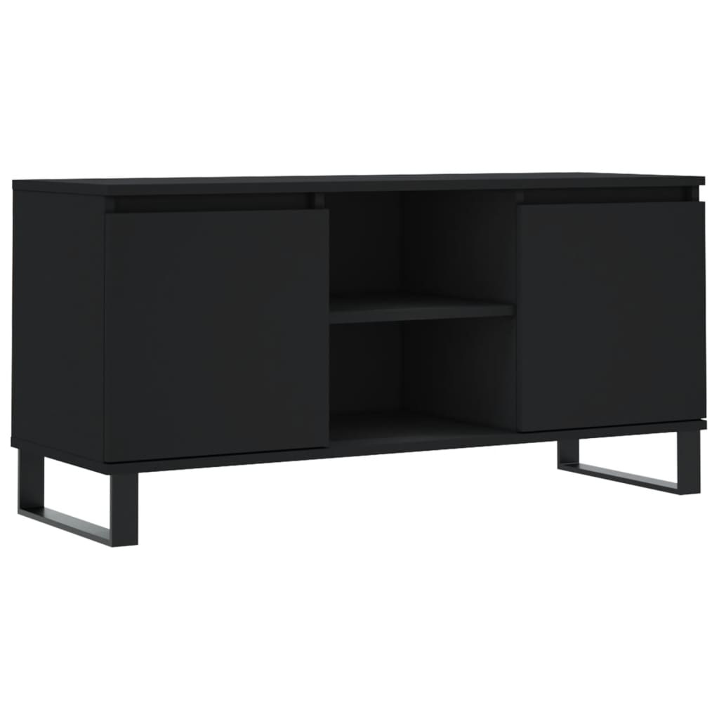 Tv-meubel 104x35x50 cm bewerkt hout zwart