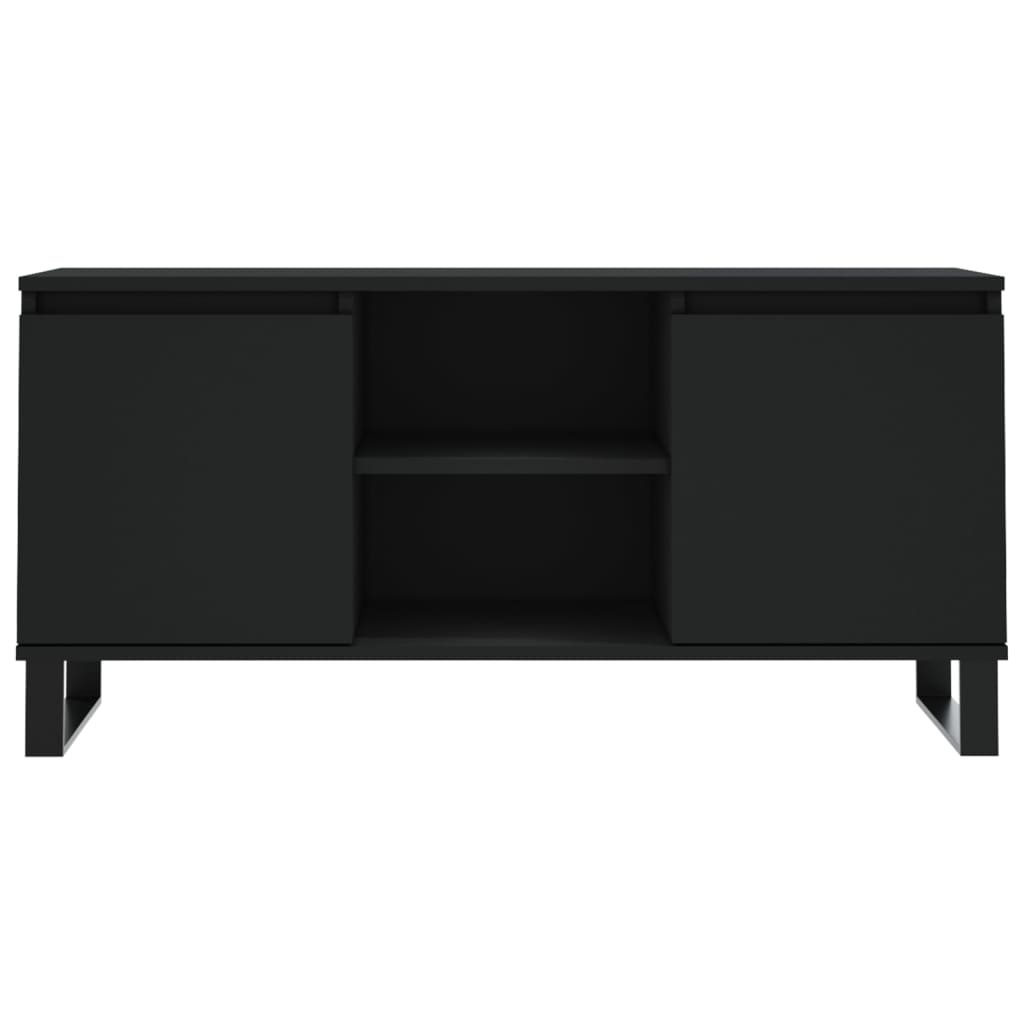 Tv-meubel 104x35x50 cm bewerkt hout zwart