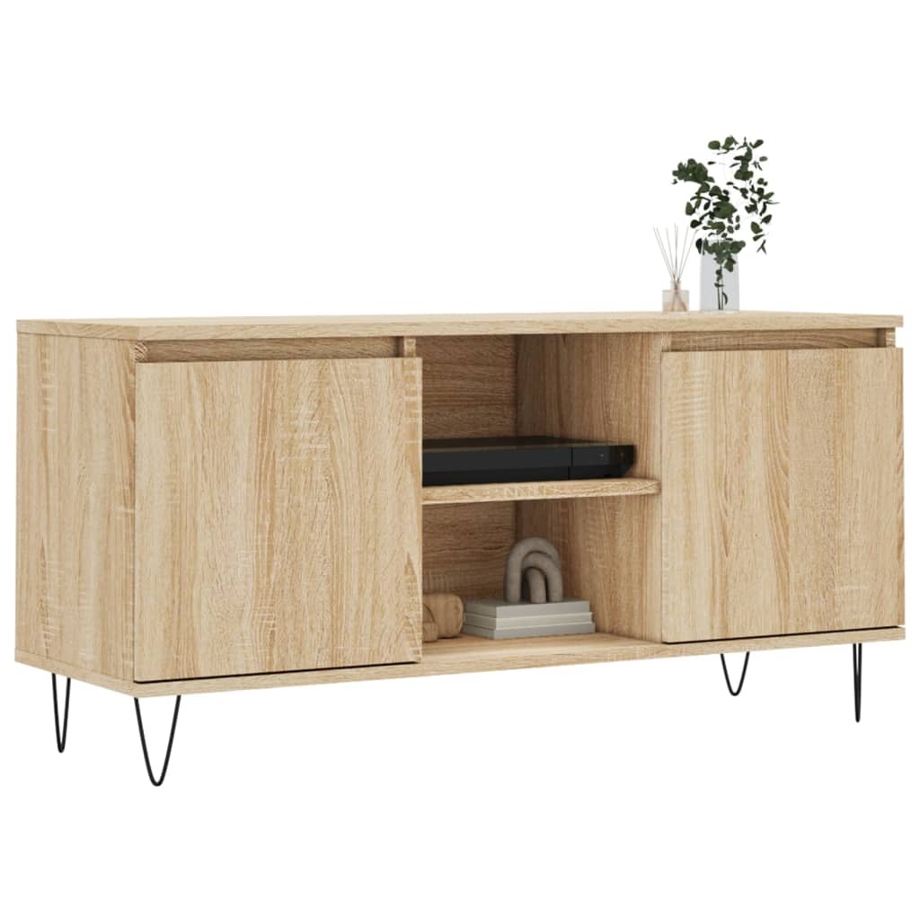 Tv-meubel 104x35x50 cm bewerkt hout sonoma eikenkleurig