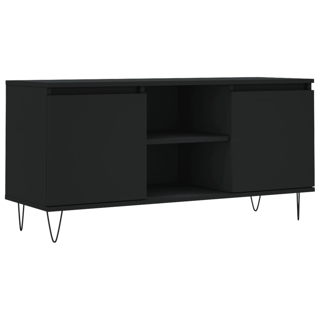 Tv-meubel 104x35x50 cm bewerkt hout zwart