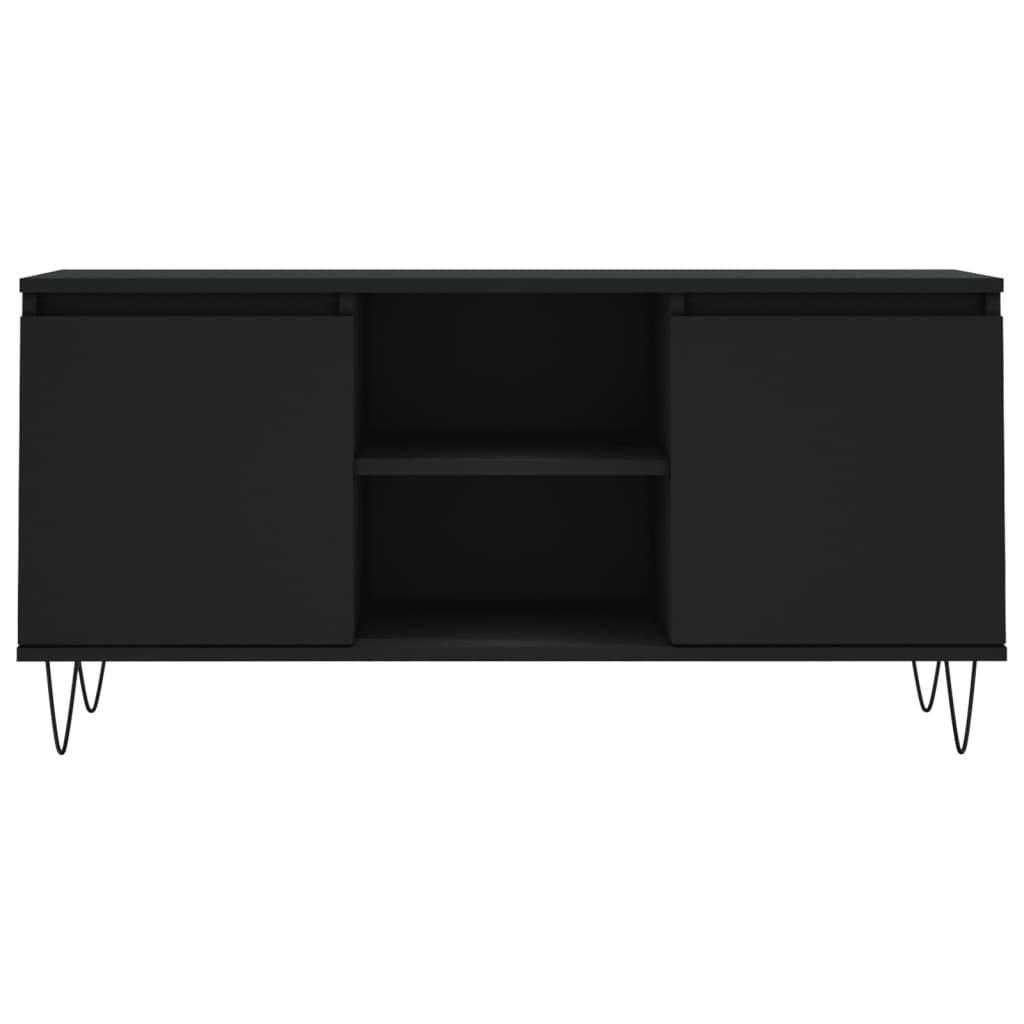 Tv-meubel 104x35x50 cm bewerkt hout zwart
