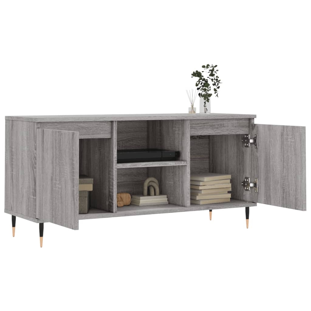 Tv-meubel 104x35x50 cm bewerkt hout grijs sonoma eikenkleurig