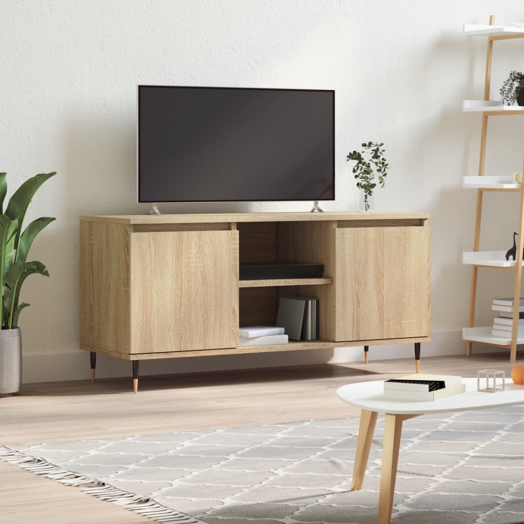Tv-meubel 104x35x50 cm bewerkt hout sonoma eikenkleurig