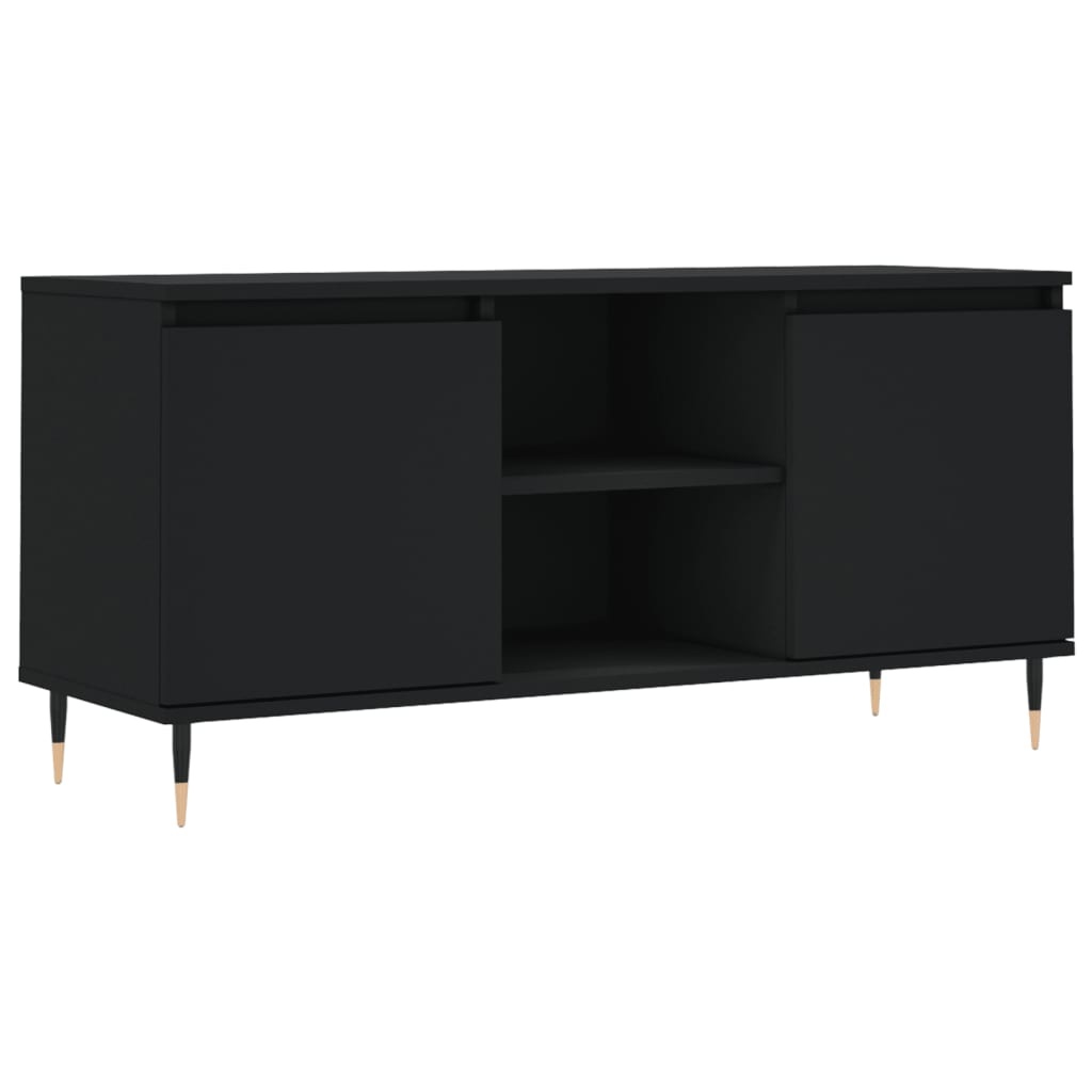 Tv-meubel 104x35x50 cm bewerkt hout zwart