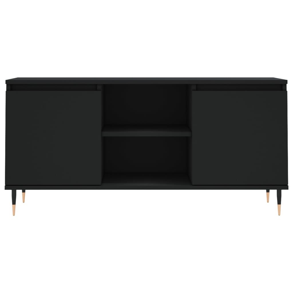 Tv-meubel 104x35x50 cm bewerkt hout zwart