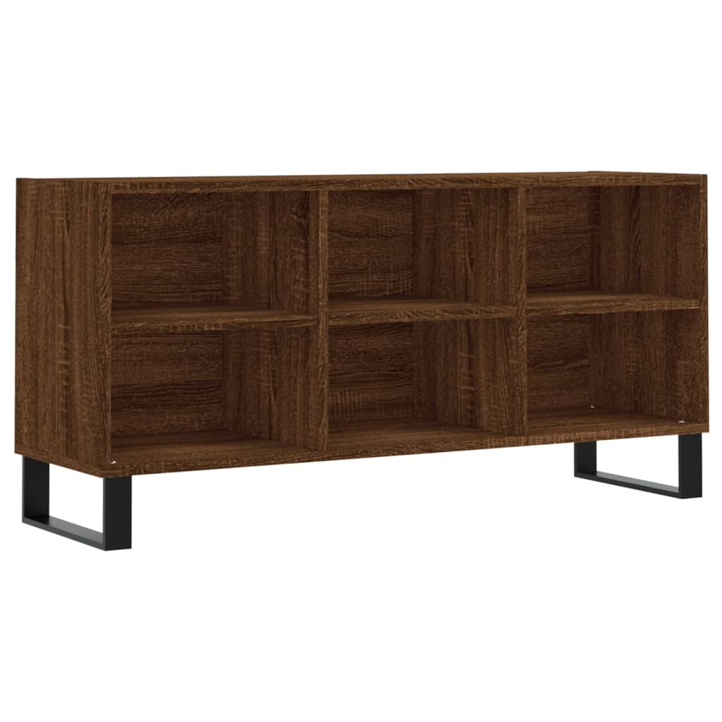Tv-meubel 103,5x30x50 cm bewerkt hout bruineikenkleurig